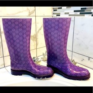 Purple Rubber Gucci Rain Boots